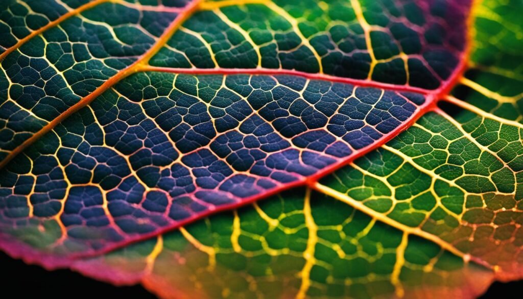 estructura de las hojas y los cloroplastos